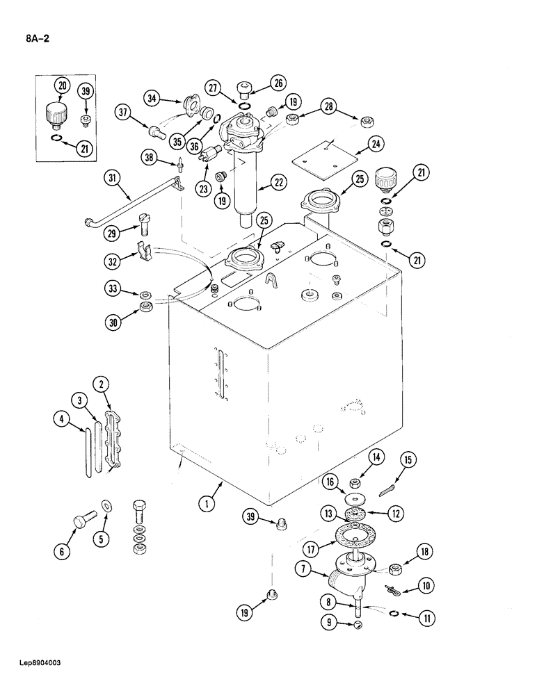 Схема запчастей Case 688 - (8A-2) - HYDRAULIC RESERVOIR (08) - HYDRAULICS