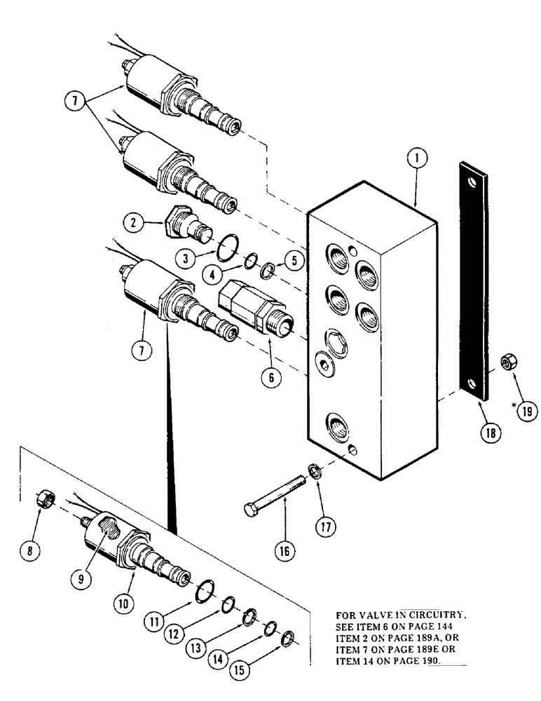 Схема запчастей Case 50 - (244) - SOLENOID RELIEF VALVE, (USED ON UNITS W/ SN. 6279926-6280344) (SN. 6279926 AND AFTER) (35) - HYDRAULIC SYSTEMS