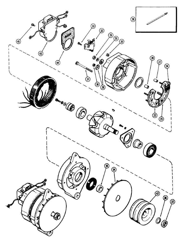 Схема запчастей Case 40 - (286) - R36587 ALTERNATOR, (USED ON UNITS WITH PIN 6270855 AND AFTER) (55) - ELECTRICAL SYSTEMS