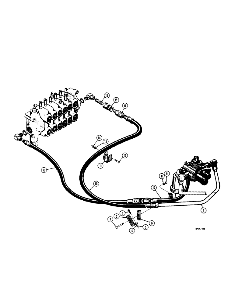 Схема запчастей Case 32S - (104[1]) - SPECIAL HYDRAULIC PARTS (FOR USE ON W-3 OR 530SL LOADER) 