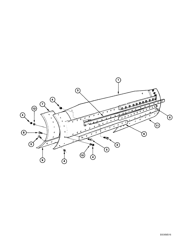 Схема запчастей Case 845 - (09.11[00]) - BLADE - ASSEMBLY (13 FEET) (09) - CHASSIS