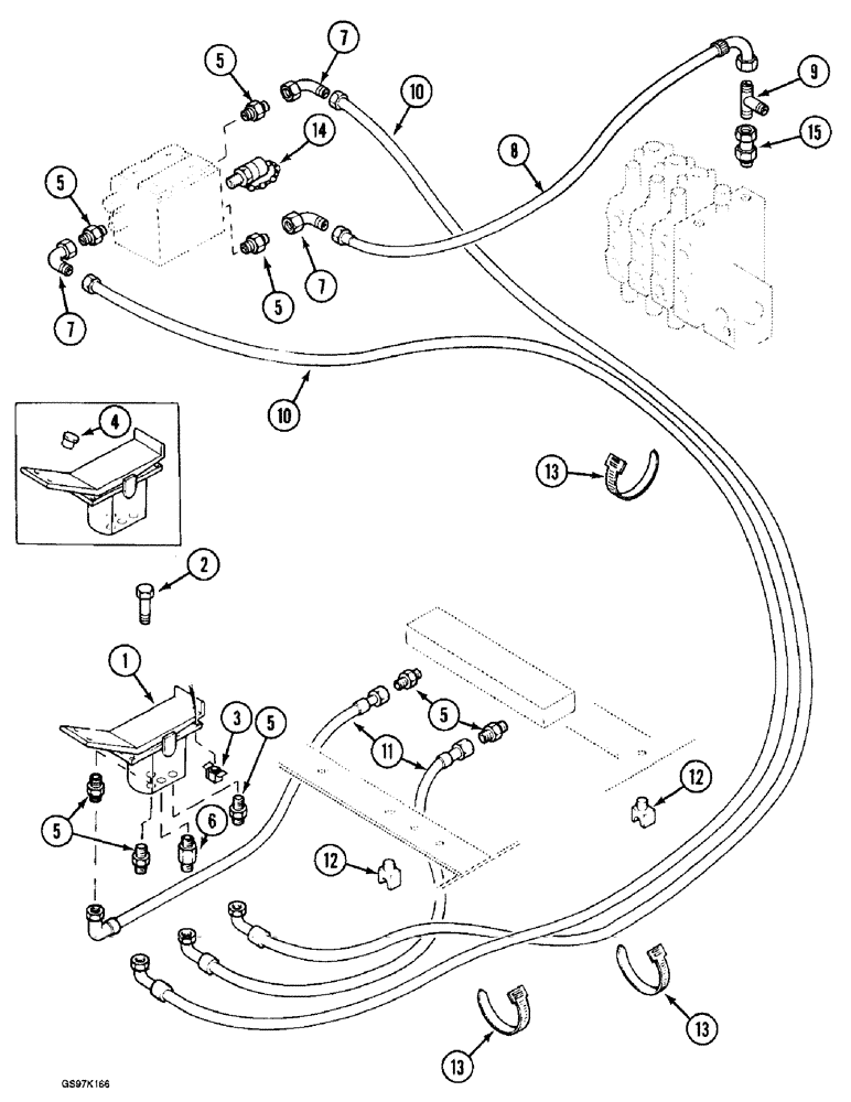 Схема запчастей Case 888 - (8E-08) - HYDRAULIC CONTROL CIRCUIT, TO HYDRAULIC HAMMER CONTROL VALVE (08) - HYDRAULICS