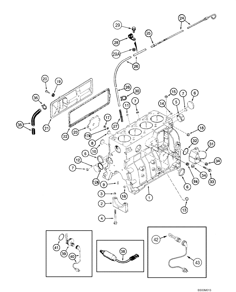 Схема запчастей Case CX160 - (02-16) - CYLINDER BLOCK (02) - ENGINE