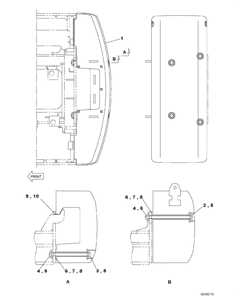 Схема запчастей Case CX800 - (09-004-01[01]) - COUNTERWEIGHT - SOUNDPROOFING - SELF-DETACHING COUNTERWEIGHT SYSTEM (09) - CHASSIS