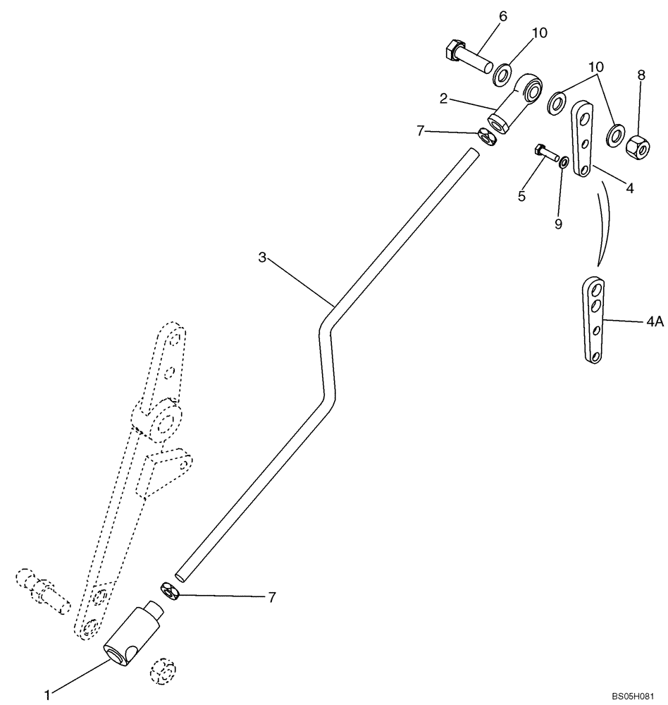 Схема запчастей Case 850K - (03-03) - CONTROLS, THROTTLE - LINKAGE AT ENGINE (03) - FUEL SYSTEM