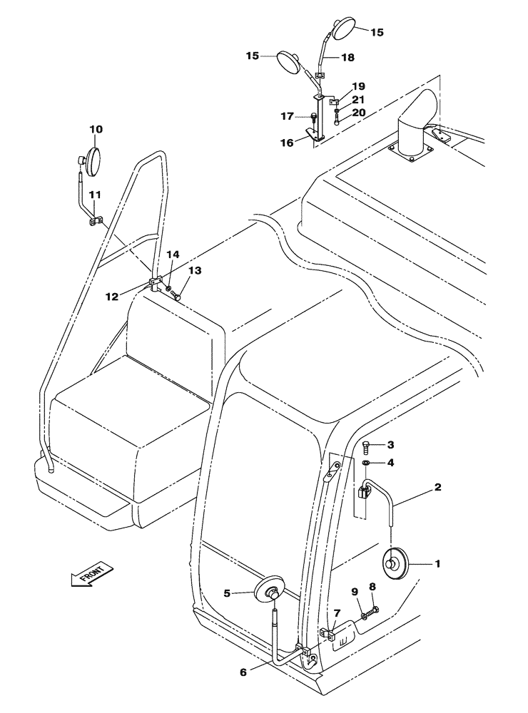 Схема запчастей Case CX250C - (09-029[01]) - BACK VIEW MIRRORS (09) - CHASSIS/ATTACHMENTS