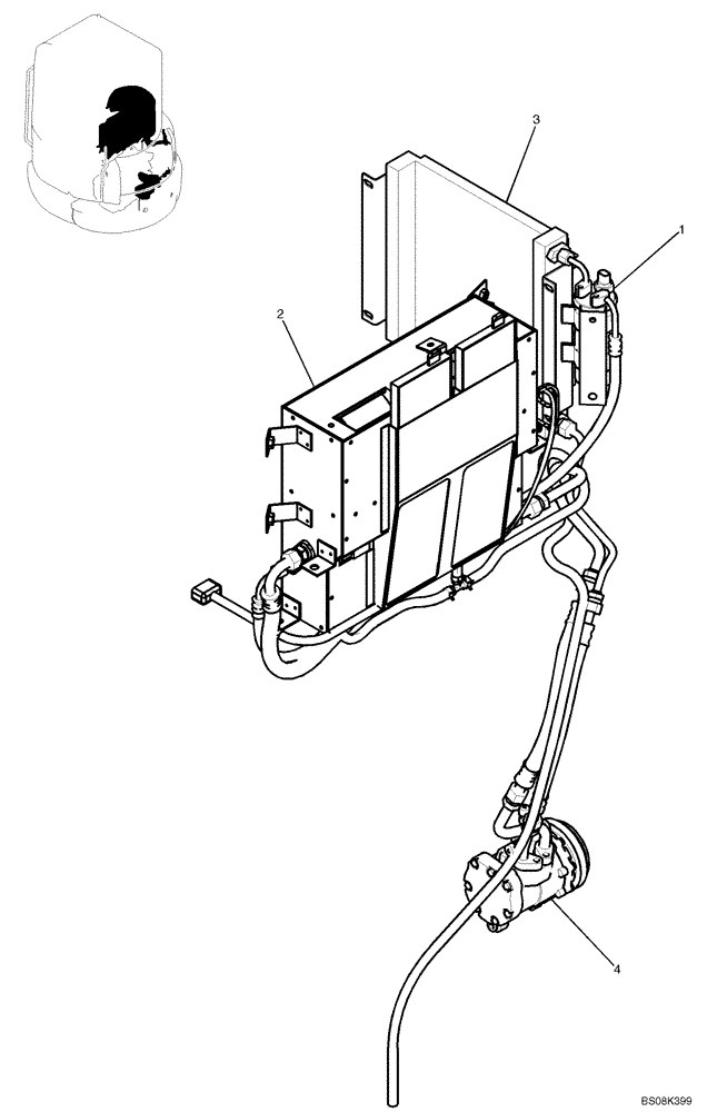 Схема запчастей Case CX36B - (05-027[00]) - COOLER ASSY (PW20M00022F1) (50) - CAB CLIMATE CONTROL