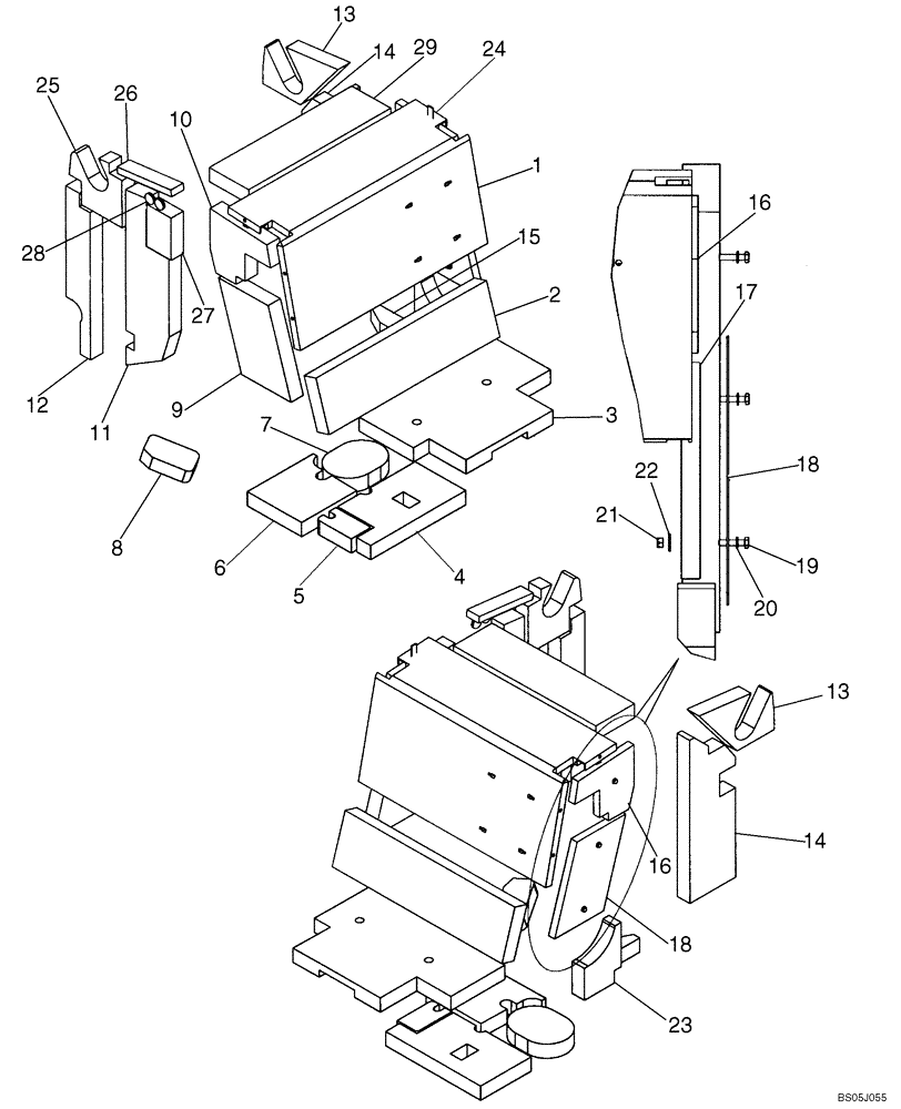 Схема запчастей Case 420 - (09-21) - NOISE KIT - EUROPE (09) - CHASSIS