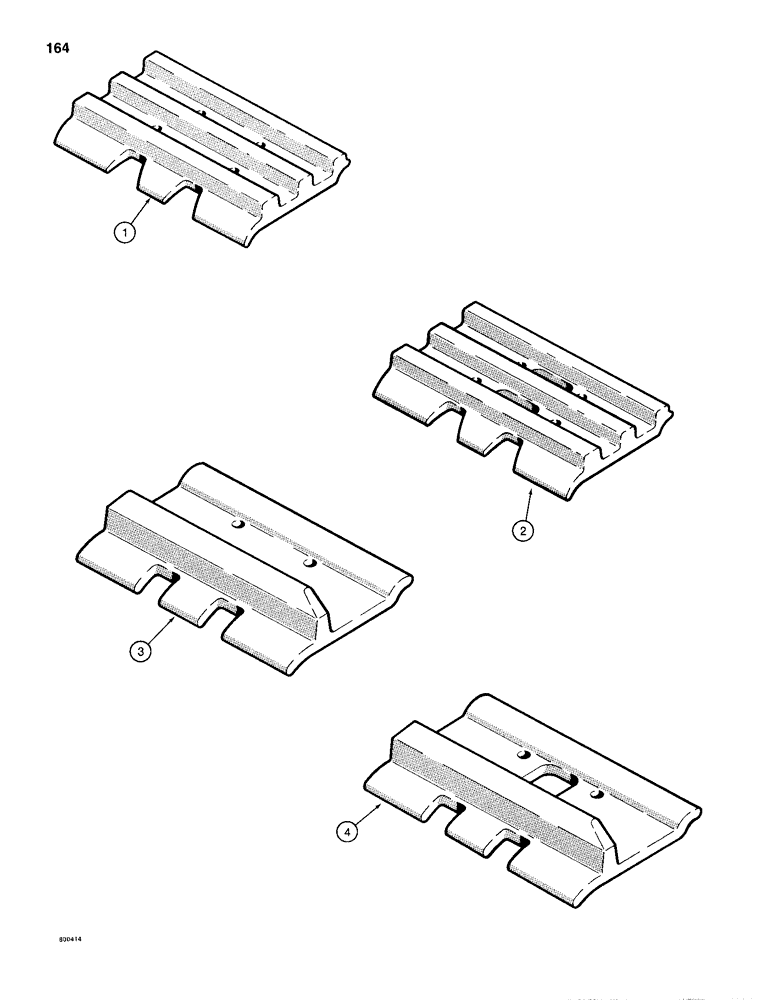 Схема запчастей Case 1150D - (164) - TRACK SHOES, TRIPLE GROUSER - CLOSED, LOADER MODELS ONLY (11) - TRACKS/STEERING