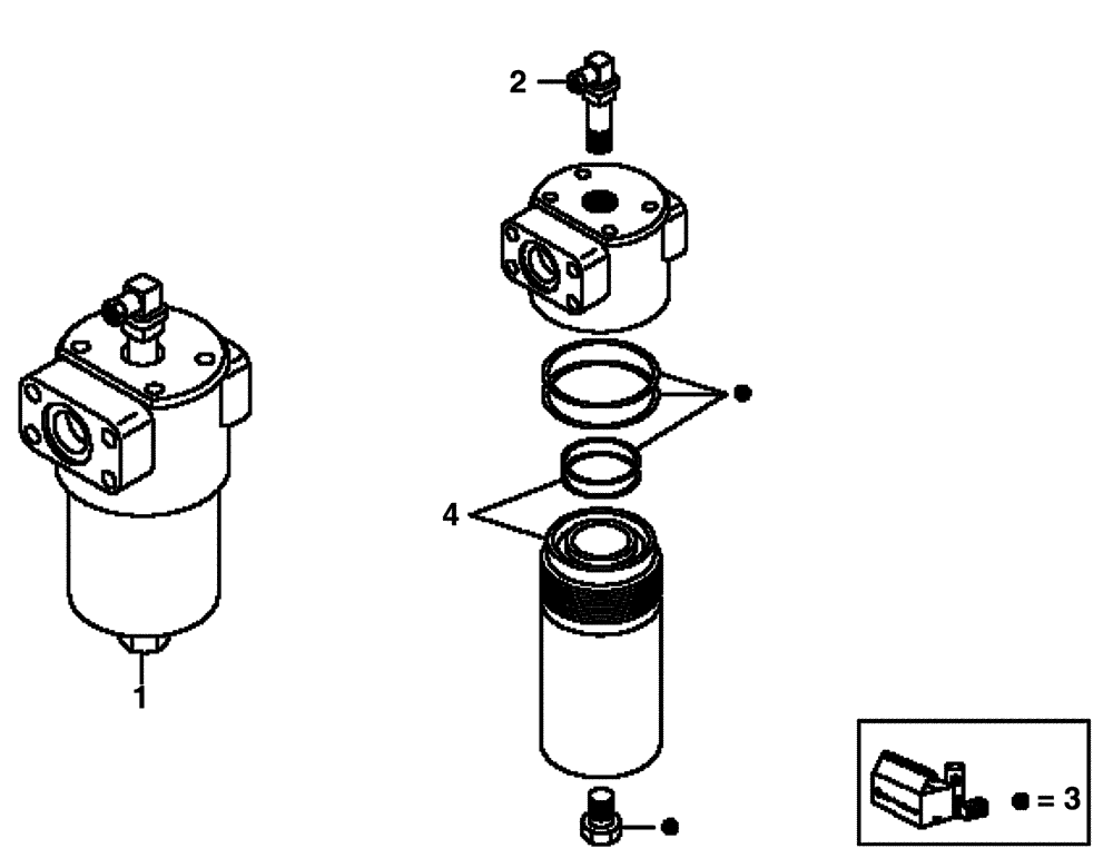 Схема запчастей Case 340 - (43K00000006[001]) - OIL FILTER (09) - Implement / Hydraulics / Frame / Brakes