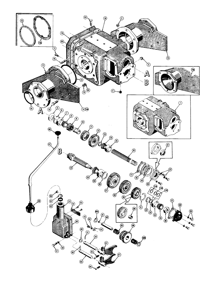 Схема запчастей Case 310 - (064) - TRANSMISSION - DIFFERENTIAL AND FINAL DRIVE SPACERS (03) - TRANSMISSION