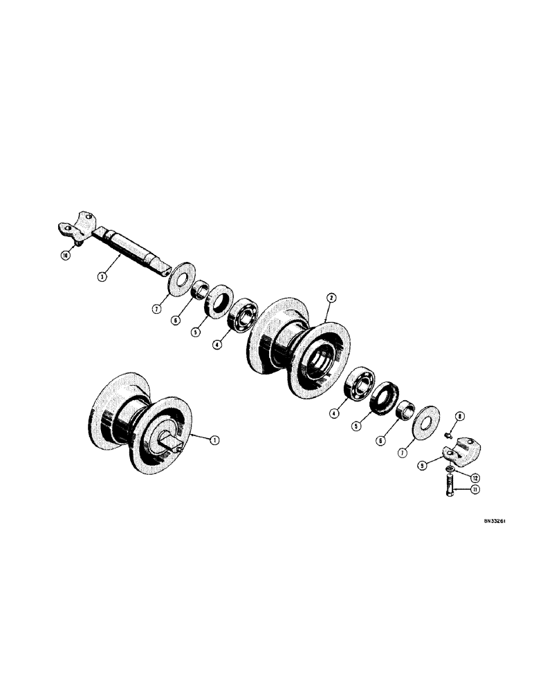 Схема запчастей Case 420 - (064[1]) - TRACTOR ROLLER (OPTIONAL) (04) - UNDERCARRIAGE