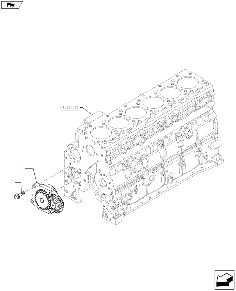 Схема запчастей Case 621F - (10.304.01[02]) - OIL PUMP - ENGINE (10) - ENGINE