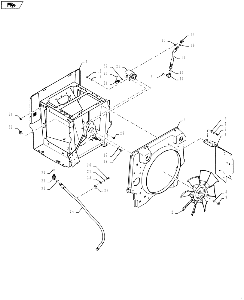 Схема запчастей Case 521F - (10.400.02) - FAN DRIVE AND COOLING SYSTEM (10) - ENGINE