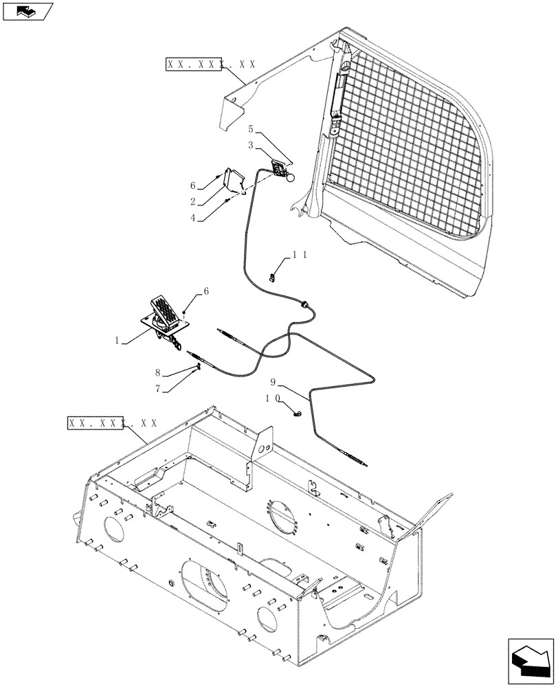 Схема запчастей Case SR175 - (55.525.AB[02]) - THROTTLE CONTROL, HAND & FOOT EH (SR175,SV185,L218,L220) (55) - ELECTRICAL SYSTEMS