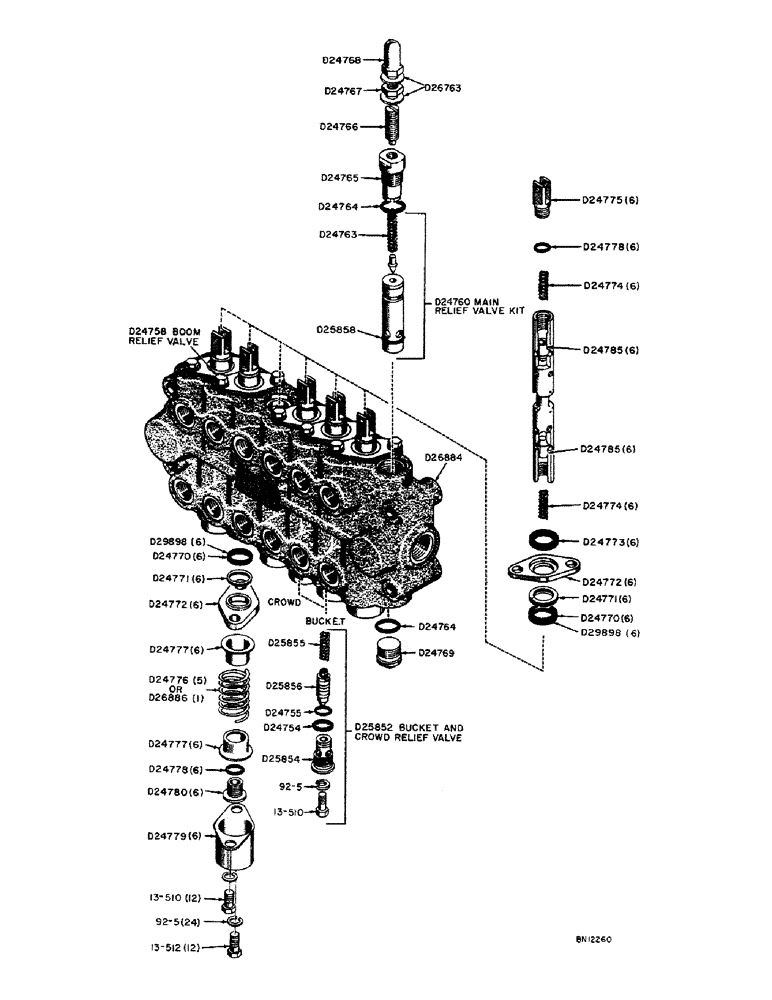 Схема запчастей Case 21 - (56) - D26884 HYDRAULIC CONTROL VALVE 