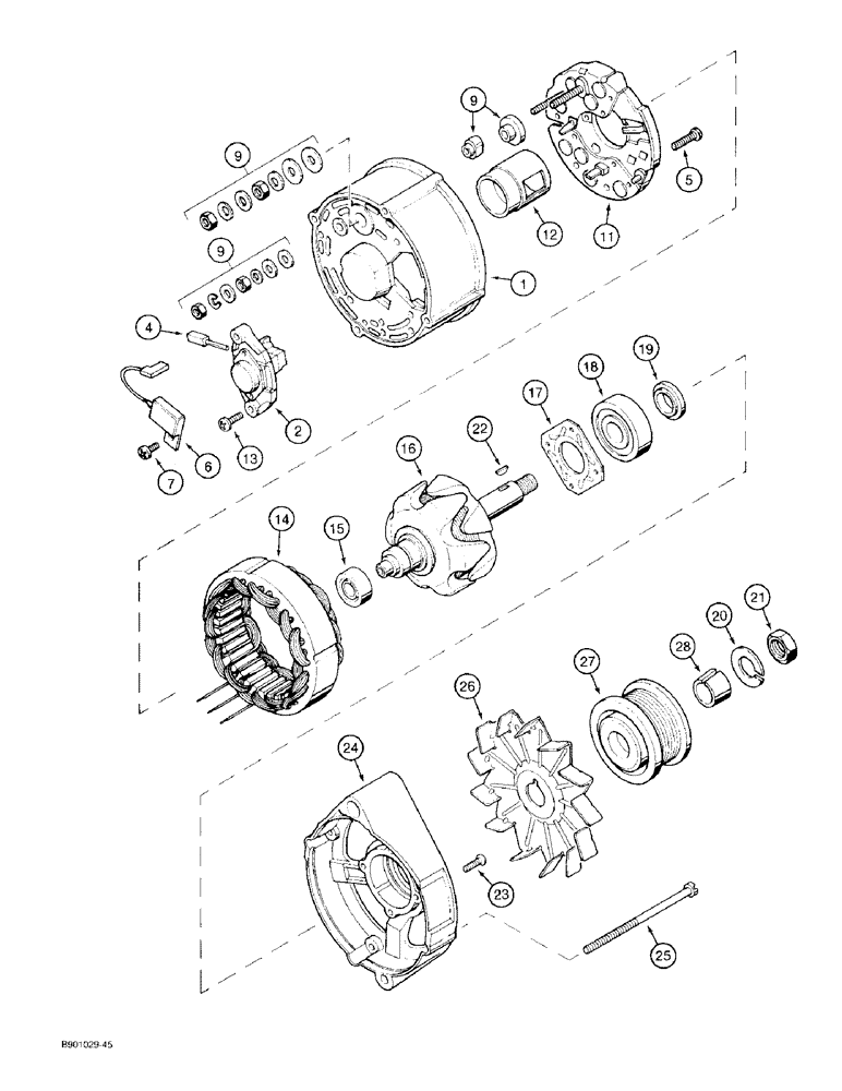 Схема запчастей Case 580SK - (4-06) - ALTERNATOR (04) - ELECTRICAL SYSTEMS