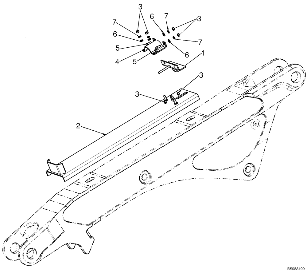 Схема запчастей Case 580M - (09-24A) - BOOM GUARD (09) - CHASSIS/ATTACHMENTS