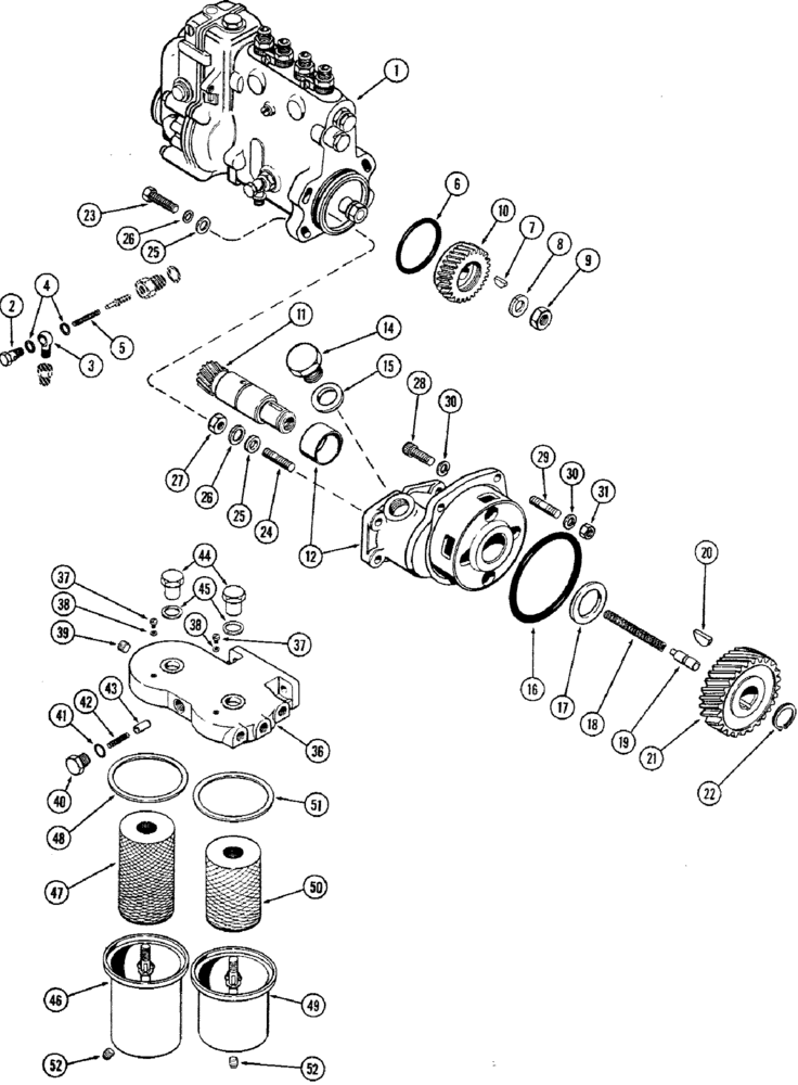 Схема запчастей Case 750 - (022) - FUEL INJECTION PUMP AND DRIVE, (267) DIESEL ENGINE (01) - ENGINE