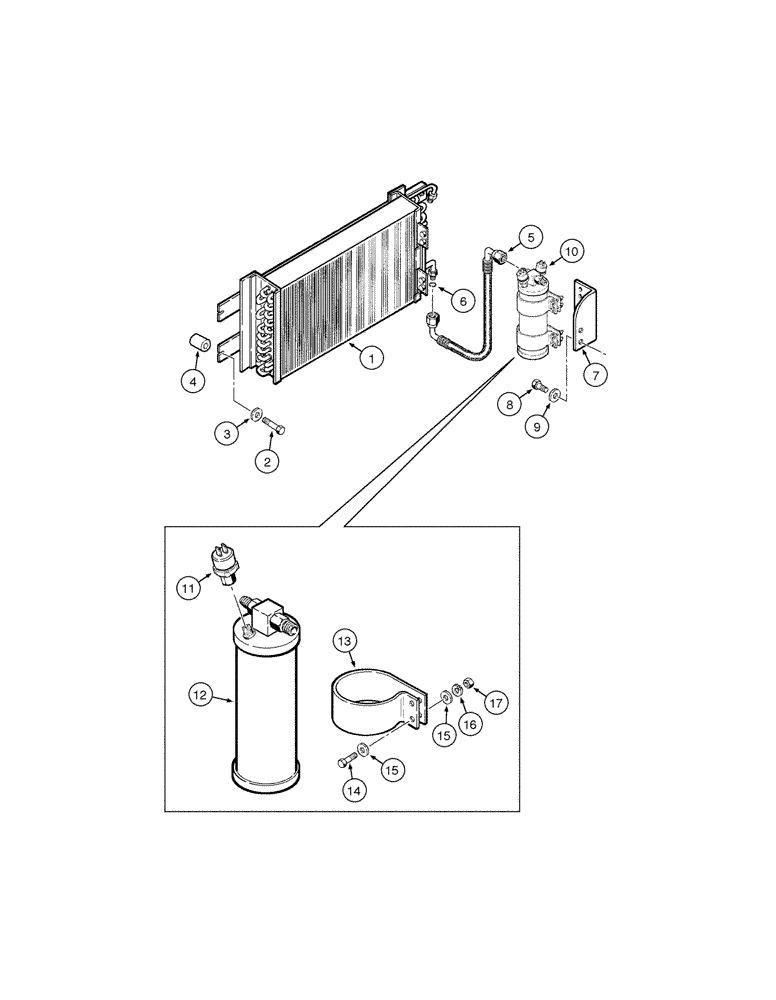 Схема запчастей Case 865 VHP - (09-088[01]) - AIR CONDITIONING - CONDENSER MOUNTING (09) - CHASSIS