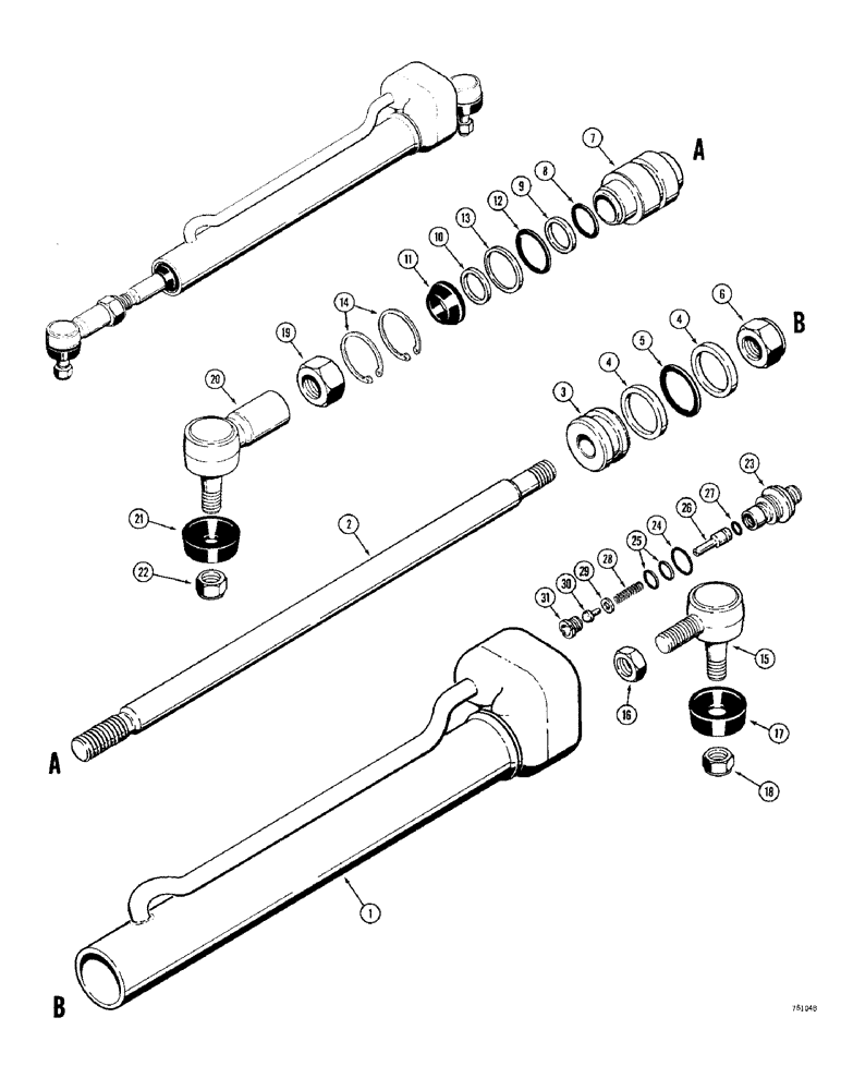 Схема запчастей Case 380CK - (064) - STEERING CYLINDER (05) - STEERING