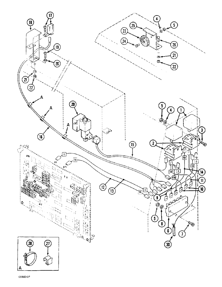 Схема запчастей Case 688BCK - (4-42) - ELECTRICAL CIRCUIT - ANTI-COLLISION, 688B CK (120301-) (06) - ELECTRICAL SYSTEMS