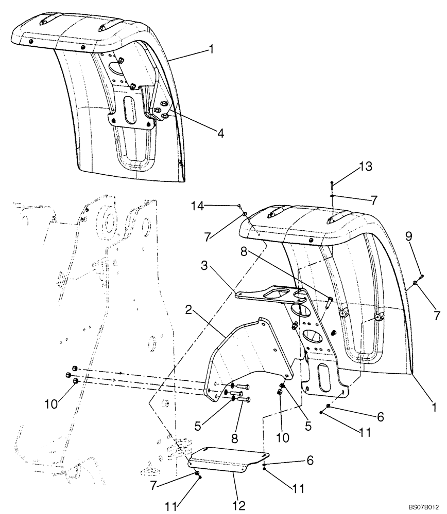 Схема запчастей Case 1221E - (09-03[01]) - FENDERS, FRONT (87700447) (09) - CHASSIS/ATTACHMENTS