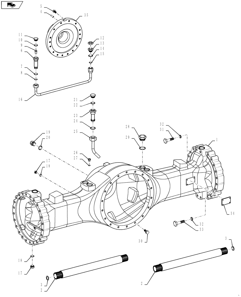 Схема запчастей Case 921E - (06-21A) - AXLE, REAR - HOUSING (06) - POWER TRAIN