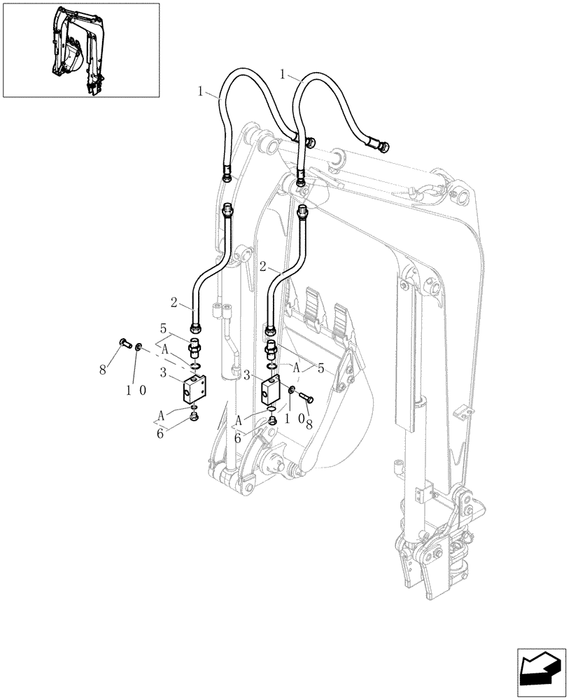 Схема запчастей Case CX16B - (5.0038[03]) - ARM HYD.LINES (1,22M) (84) - BOOMS, DIPPERS & BUCKETS