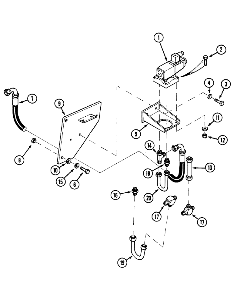 Схема запчастей Case 580SK - (8-022) - VALVE LOADER FLOATATION AND CONNECTIONS, PRESTIGE VERSION, UP TO S/N JJH0046381 (08) - HYDRAULICS