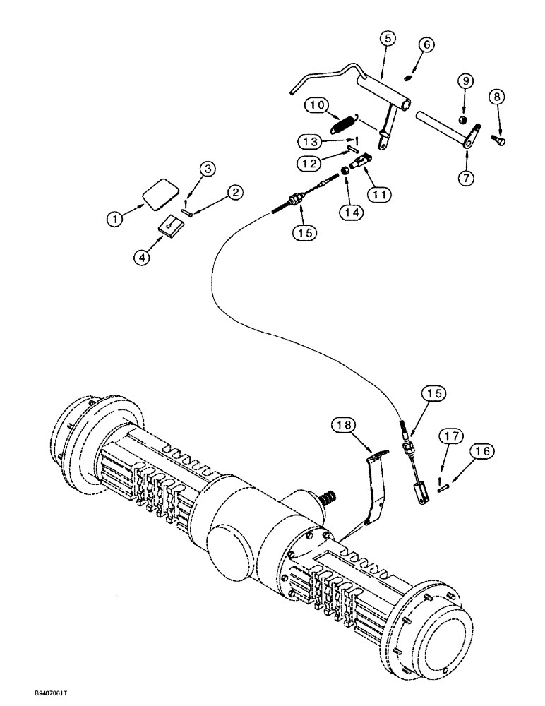 Схема запчастей Case 580SL - (6-50) - REAR AXLE DIFFERENTIAL LOCK (06) - POWER TRAIN