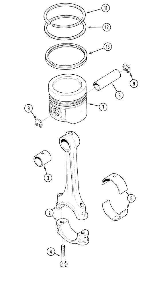 Схема запчастей Case 1835C - (2-22) - PISTONS, RINGS AND CONNECTING RODS, TMD-20 DIESEL ENGINE (02) - ENGINE