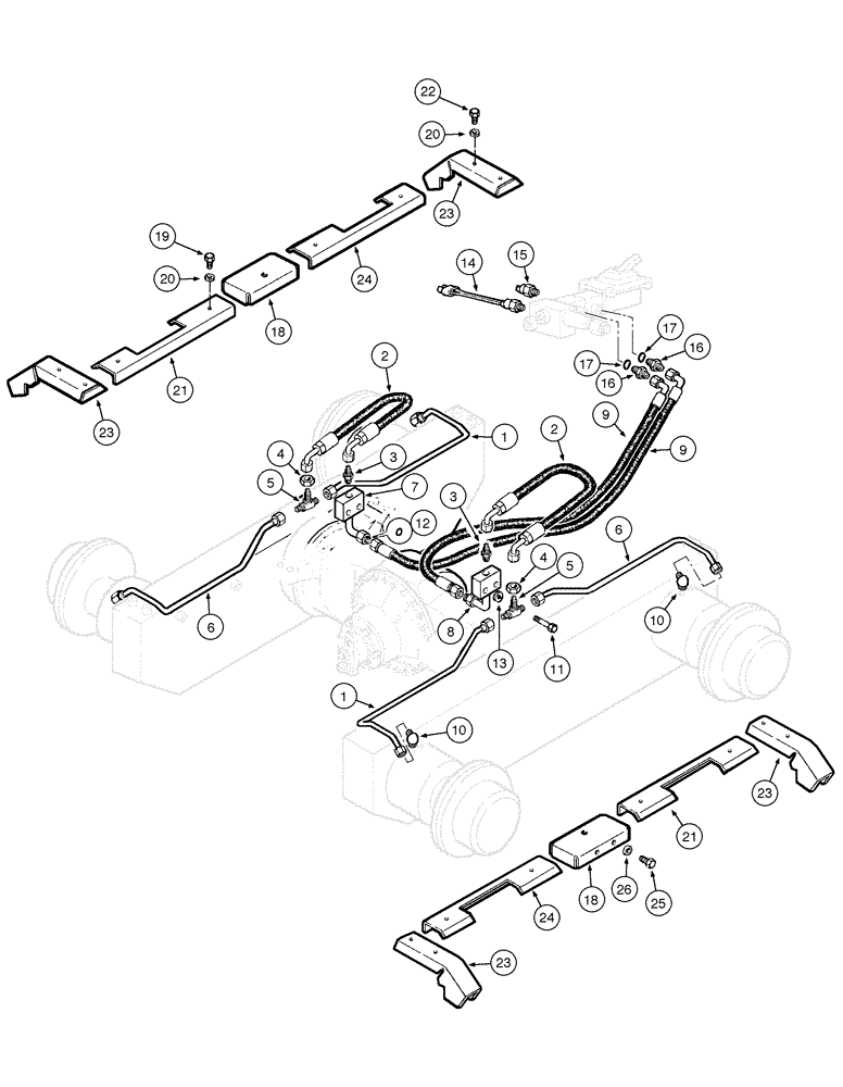 Схема запчастей Case 865 AWD - (07-16[01]) - SERVICE BRAKE HYDRAULIC SYSTEM (07) - BRAKES