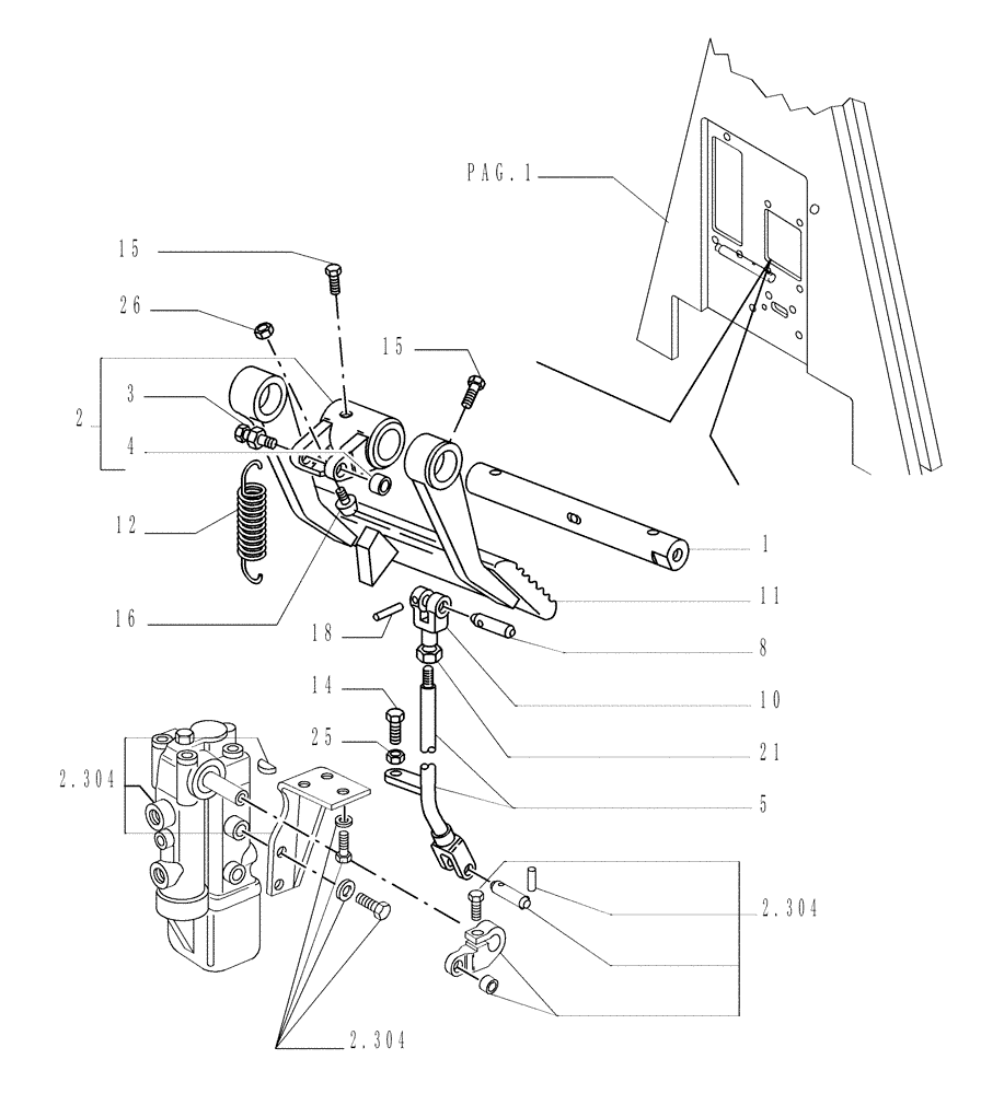 Схема запчастей Case 1850K - (9.651[14]) - ROPS CANOPY - COMPONENTS - OPTIONAL CODE 784111231 (19) - OPTIONS