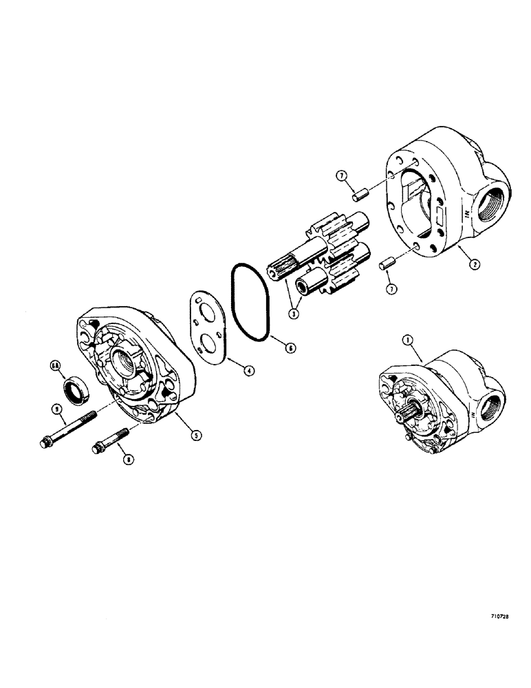 Схема запчастей Case 1700-SERIES - (164) - HYDRAULIC PUMP (35) - HYDRAULIC SYSTEMS