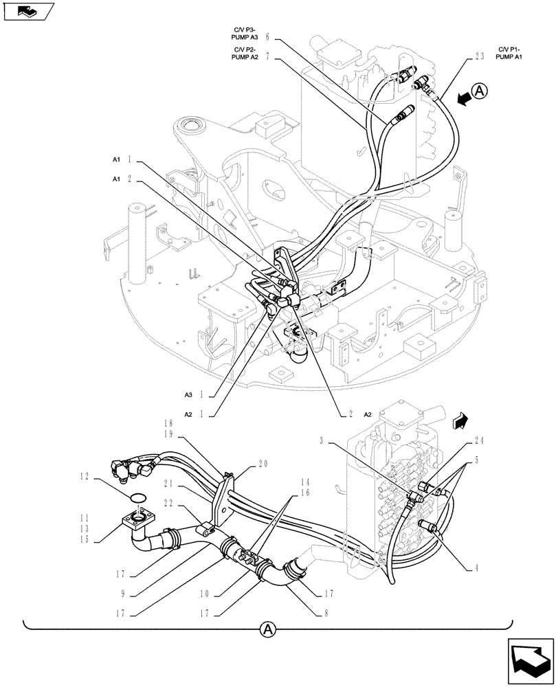 Схема запчастей Case CX27B ASN - (35.322.01) - HYD LINES, PUMP (35) - HYDRAULIC SYSTEMS