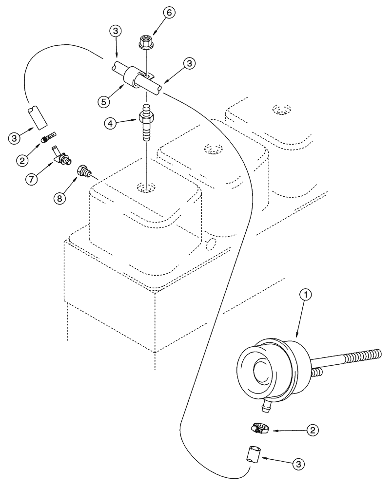 Схема запчастей Case 95XT - (03-09) - WASTEGATE SYSTEM, 4T-390 EMISSIONS CERTIFIED ENGINE (NORTH AMERICA JAF0237964-) (03) - FUEL SYSTEM