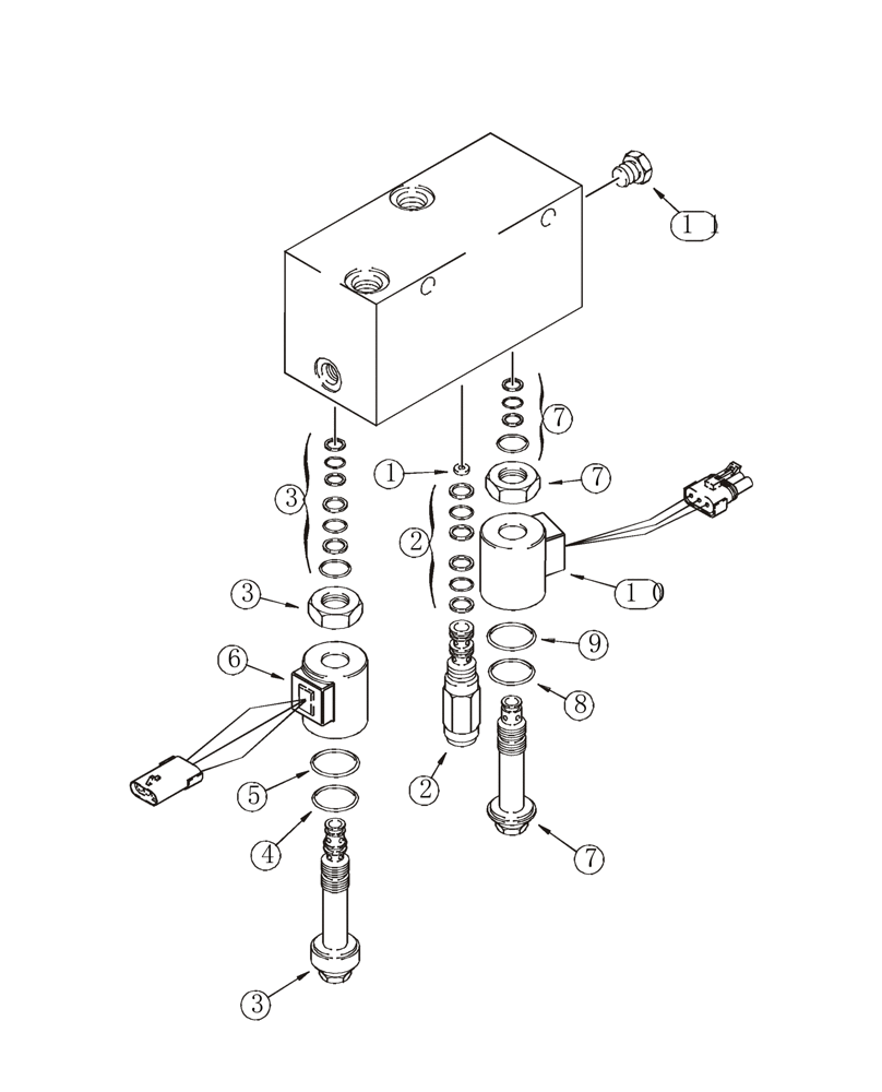 Схема запчастей Case 821C - (08-61) - VALVE ASSY COMBINATION (08) - HYDRAULICS