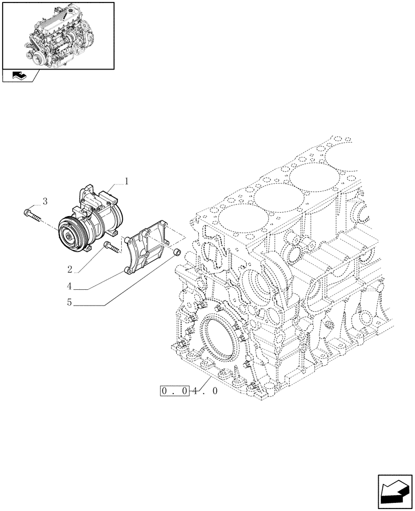 Схема запчастей Case F2CE9684H E010 - (0.39.0) - COMPRESSOR, AIRCOND. (504231997) 