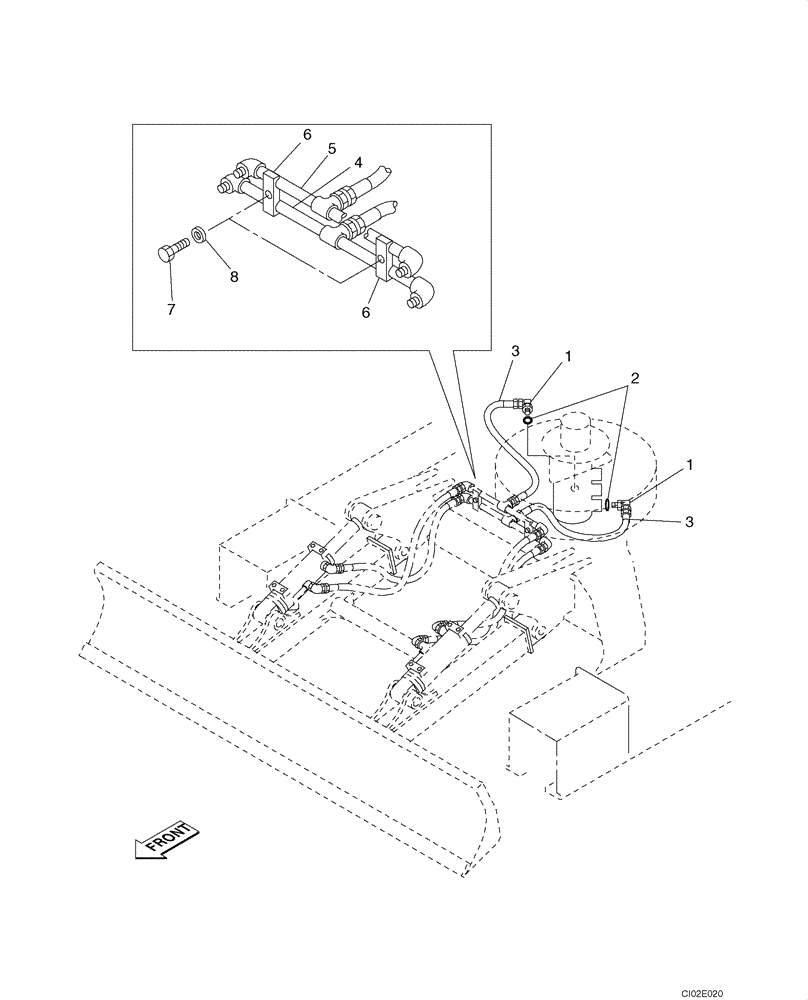 Схема запчастей Case CX135SR - (08-030) - HYDRAULICS - BLADE, DOZER (08) - HYDRAULICS