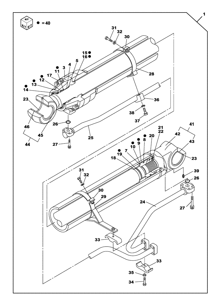 Схема запчастей Case CX470C - (08-300-00[01]) - BOOM CYLINDER - RIGHT - WITHOUT SAFETY VALVE (07) - HYDRAULIC SYSTEM