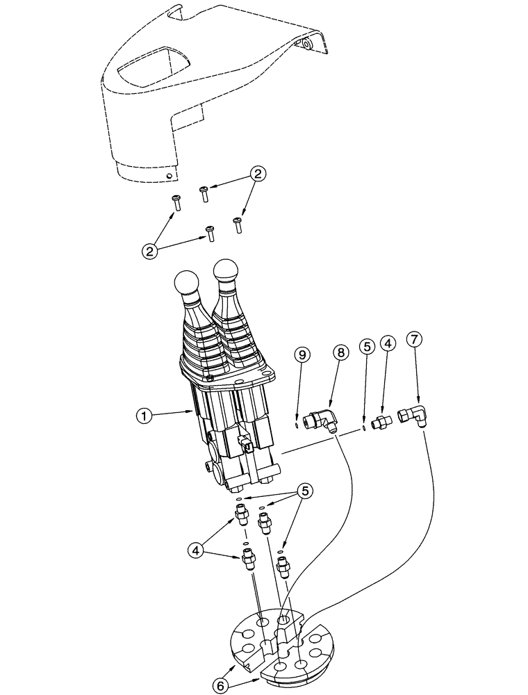 Схема запчастей Case 721C - (08-38) - HYDRAULICS - LOADER CONTROL, REMOTE (08) - HYDRAULICS