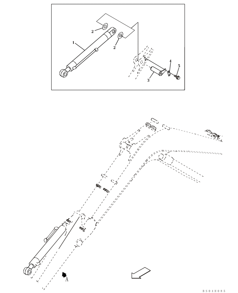 Схема запчастей Case CX80 - (09-50) - BUCKET CYLINDER - MOUNTING (09) - CHASSIS