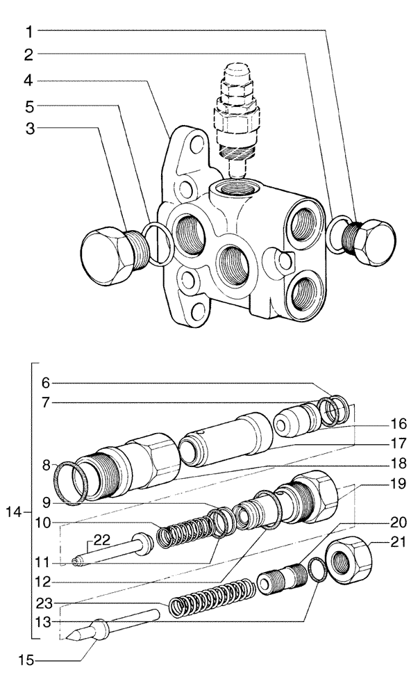 Схема запчастей Case 885B AWD - (08-61[01]) - INLET VALVE (08) - HYDRAULICS