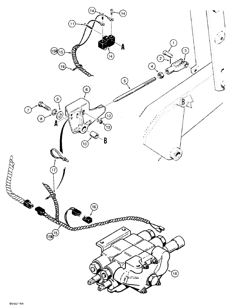 Схема запчастей Case 480F - (9-012) - LOADER RETURN-TO-DIG CONTROL (09) - CHASSIS/ATTACHMENTS