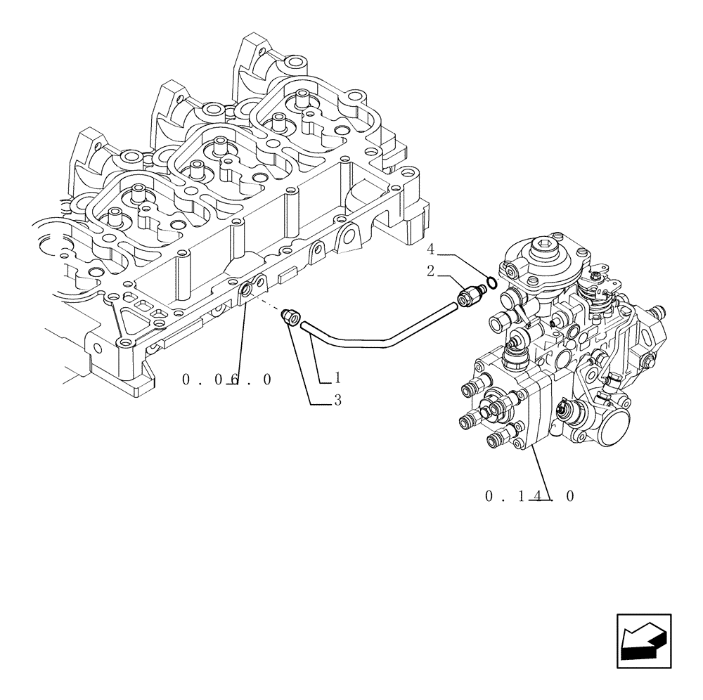 Схема запчастей Case TX1055 - (0.14.6[01]) - INJECTION EQUIPMENT - PIPING (10) - ENGINE