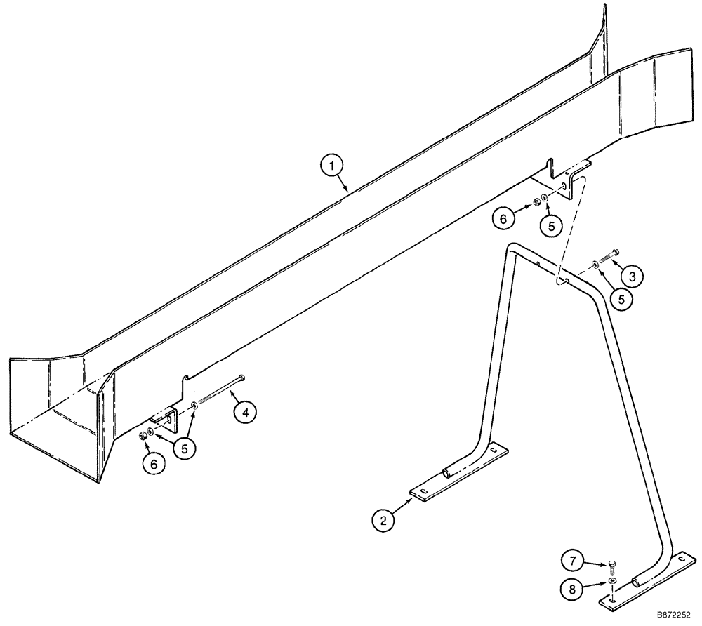 Схема запчастей Case 960 - (09-53) - GUIDE, UPPER CABLE (09) - CHASSIS