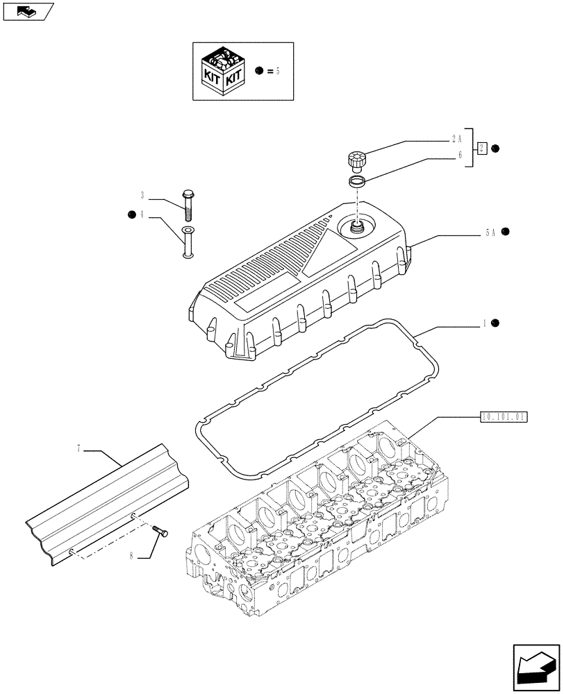 Схема запчастей Case F2CFE614D A004 - (10.101.02) - HEAD COVER (5801469826) (10) - ENGINE