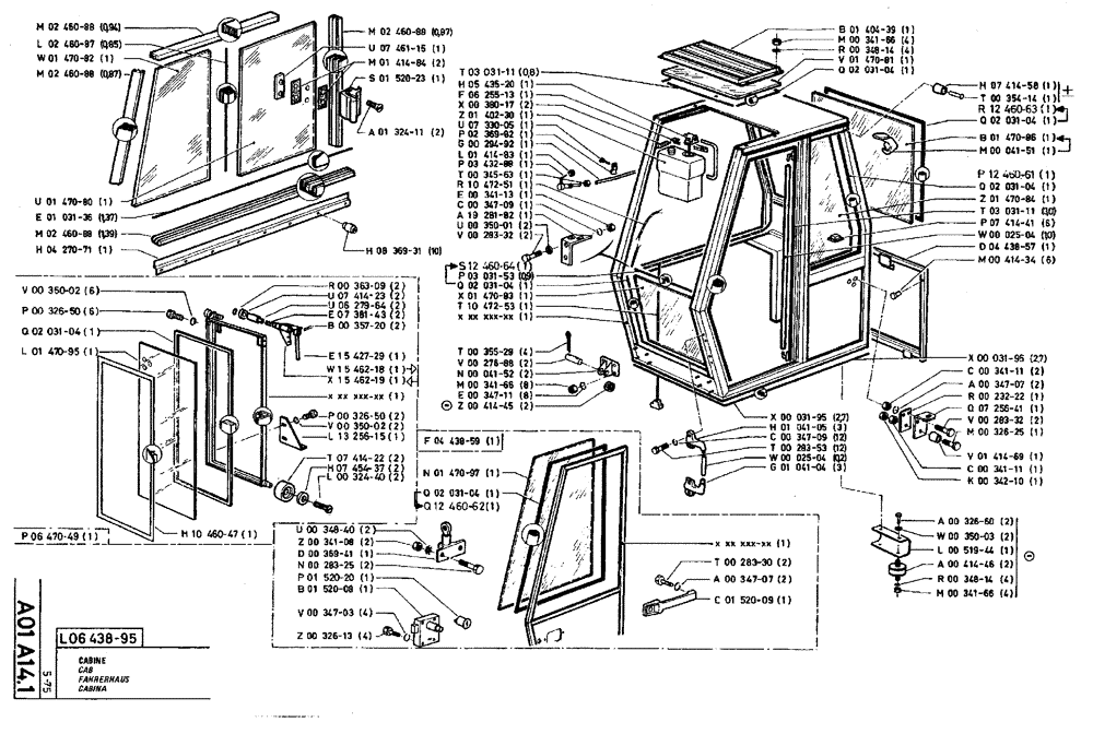 Схема запчастей Case TY45 - (A01 A14.1) - CAB (05) - UPPERSTRUCTURE CHASSIS