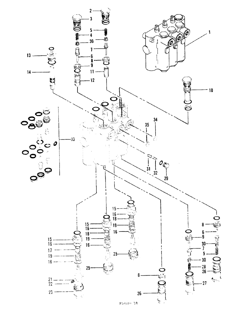 Схема запчастей Case 700 - (38) - BOOM - BLADE - SLOW SPEED VALVE ASSEMBLY (SERIAL NO. 6220 AND UP) 